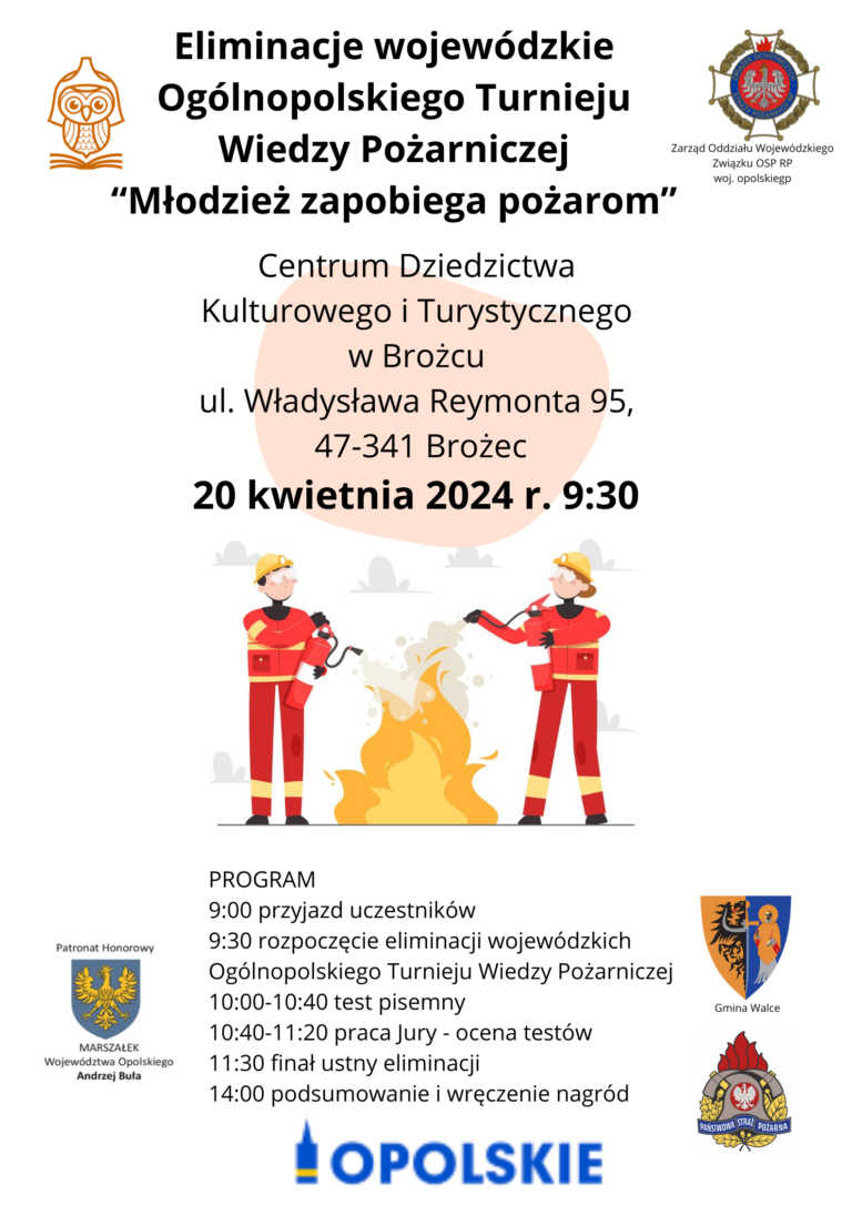 Eliminacje wojewódzkie Ogólnokrajowego Turnieju Wiedzy Pożarniczej „Młodzież zapobiega pożarom”